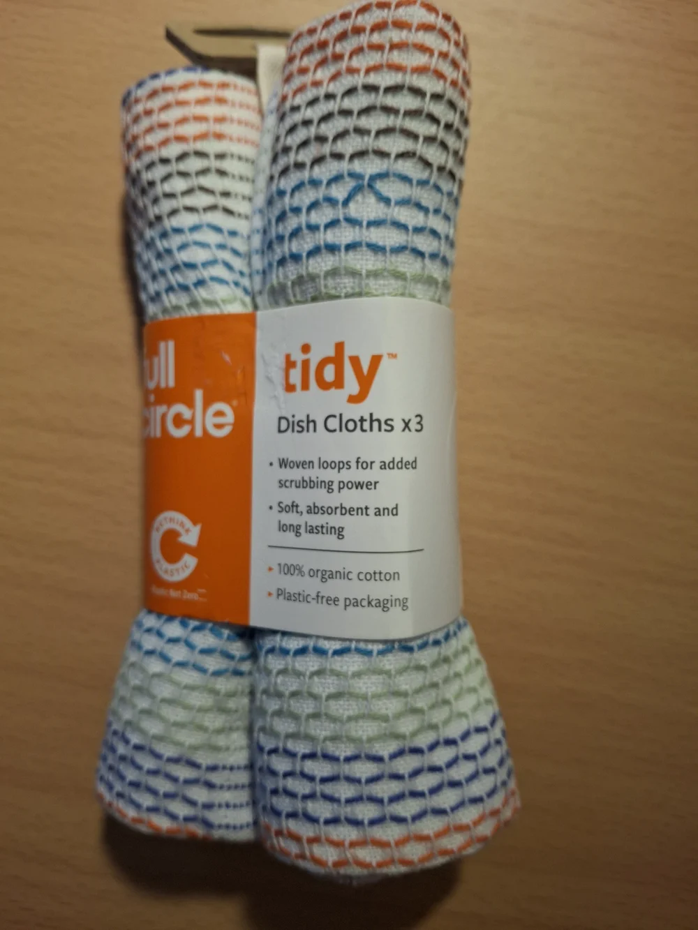 Full Circle Tidy Multicolored Cotton Dish Cloth 3pk